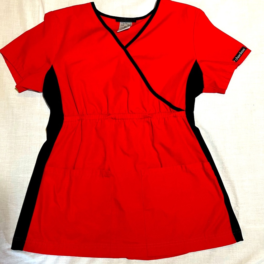 2 Cherokee Scrub Shirts Small and XS